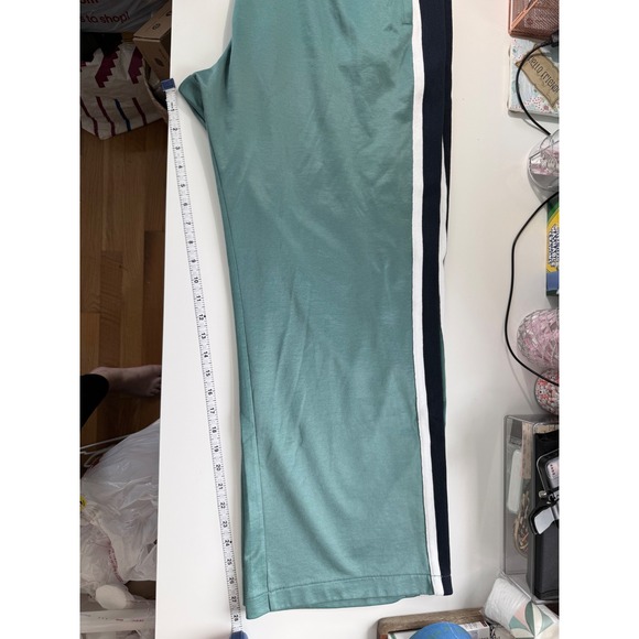 Abercrombie & Fitch Green Wide Leg Side Stripe Track Pants XL Womens Streetwear - Picture 9 of 11